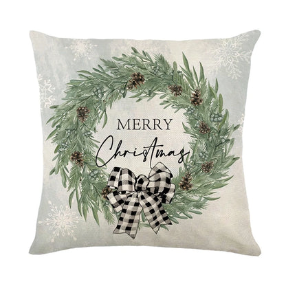 Linen Christmas Pillow Cover Snowman Elk Pillow Case 2023 Christmas Decoration for Home New Year Sofa Car Cushion Cover 45x45cm 5