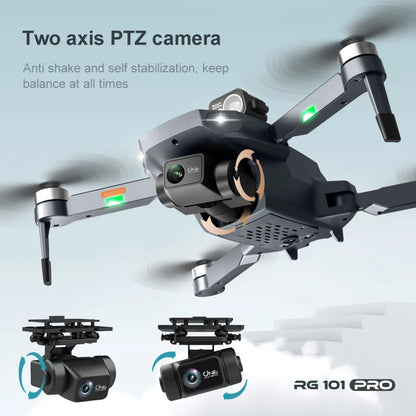 RG101 Pro GPS Drone 4K With 2-axis Gimbal HD Dual Camera 5G WIFI 360° Obstacle Avoidance Brushless Foldable Quadcopter Dron