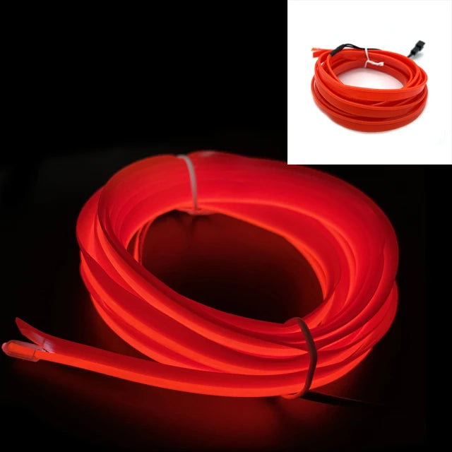 Car LED Strip EL Wire Rope Tube USB Switch Cigarette Car Ambient Light Neon Light Garland Decoration Flexible Led Tube Auto Led Red Strip