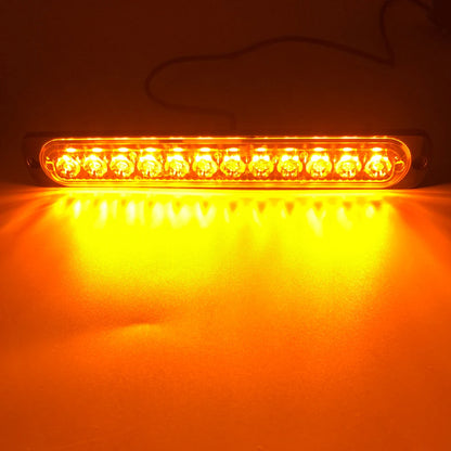 12 LED Strobe Warning Light White Red Blue Led Side light Tail Lamp 18 Flashing Modes for Car Truck Light Police Lights 12V 24V yellow CHINA 1 piece