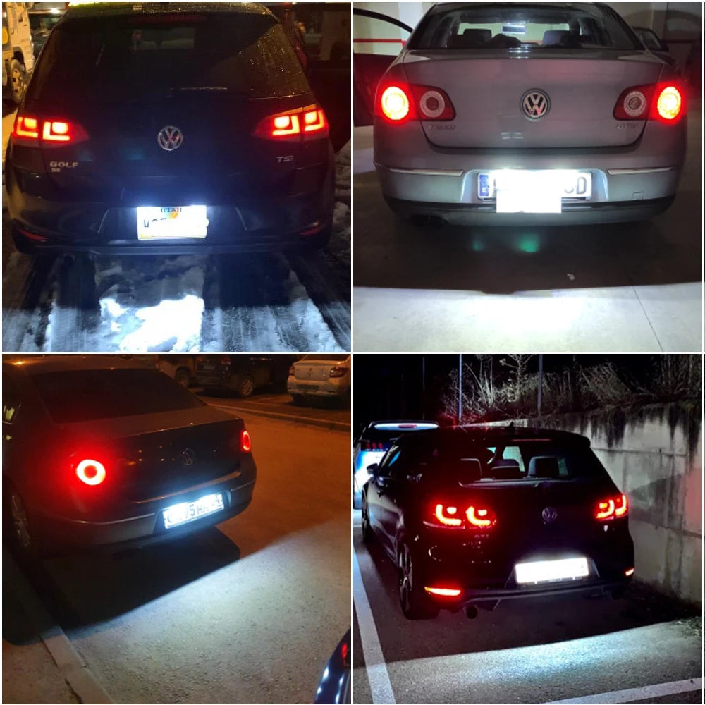 For VW GTi Golf 4 5 6 7 MK4 MK5 MK6 MK7 Passat B7 CC EOS Scirocco Beetle 2PCS LED Number License Plate Lights With Canbus