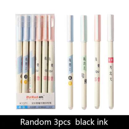 3Pcs/Set Constellation Erasable Gel Pens for School Office Writing Tools Kawaii Neutral Pen Stationery Gift 0.5mm Black Blue Ink F-Random 3PCS black