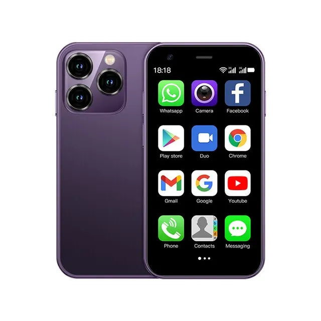 2023 NEW SOYES XS15 Mi Phone SmartPhone Android 8.1 3.0'' Dual SIM Standby 3G Mobile Phone Wifi GPS Play Store 2GB 16GB PURPLE 2G Official Standard | 16G