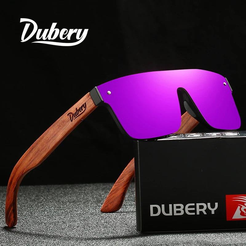 DUBERY® Natural Wooden Sunglasses Men Polarized Fashion Sun Glasses Original Wood Oculos De Sol Masculino 219