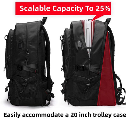 Men Travel Backpack 50-80L Large Capacity Expandable Backpack For Men 17 Inch Laptop Bags Fashion Oxford With Shoe Compartment