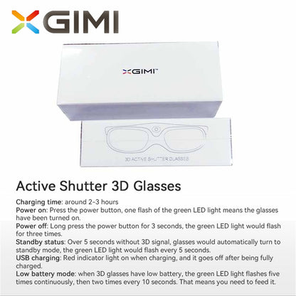 Original XGIMI Shutter 3D Glasses DLP-Link Liquid Crystal Rechargeable Virtual Reality LCD Glass for XGIMI H2 Horizon Halo AURA