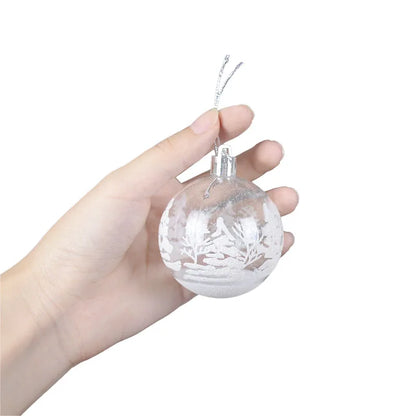 6Pcs/box 6cm Transparent Painting Christmas Ball New Year Xmas Tree Ornaments Decoration for Home 2023 Noel Navidad Gifts