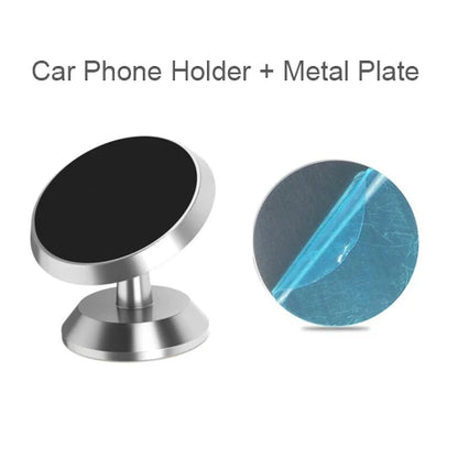 Magnetic Car Phone Holder Mobile Cell Phone Holder Stand Magnet Mount Bracket In Car For iPhone 13 12 Samsung Redmi Xiaomi Silver