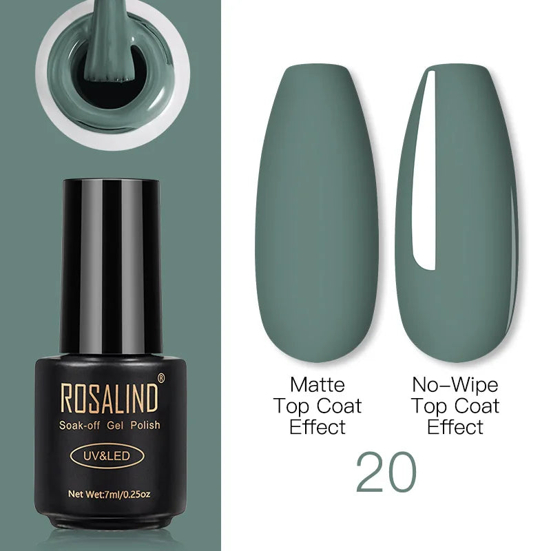 ROSALIND Gel Nail Polish Lamp All For Nails Art Manicure With Matt Base Top Coat Semi Permanant Gellak Nail Gel Polish Varnishes 20