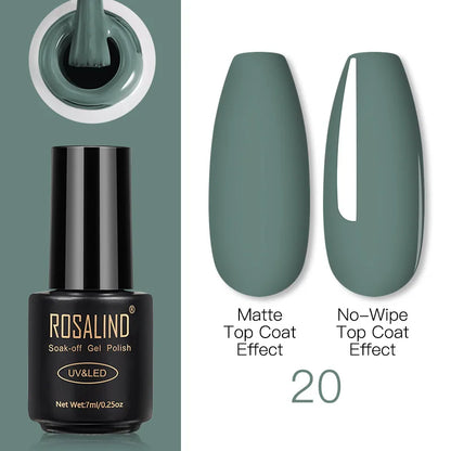 ROSALIND Gel Nail Polish Lamp All For Nails Art Manicure With Matt Base Top Coat Semi Permanant Gellak Nail Gel Polish Varnishes 20