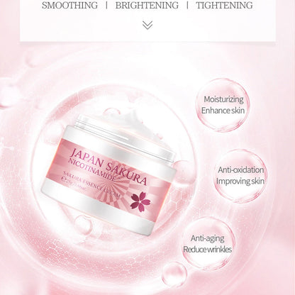 Sakura Facial Cleanser Moisturize Nourish Remove Fine Lines Lip Mask Fade Dark Circles Eye Cream Korean Cosmetics Skin Care Set