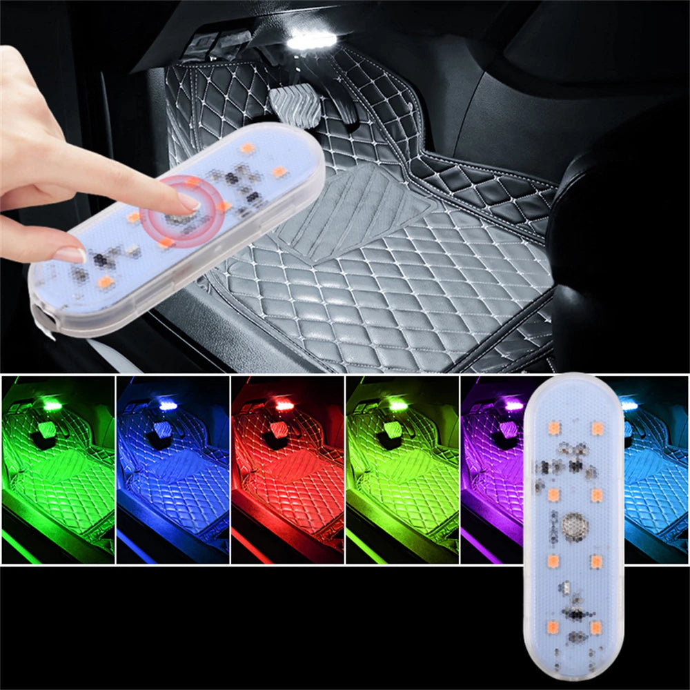 Car Interior Light LED Car Proof Touch Flash Light Door Magnet Touch Light USB Chargeable Battery Car Motorhome Ceiling Lamps