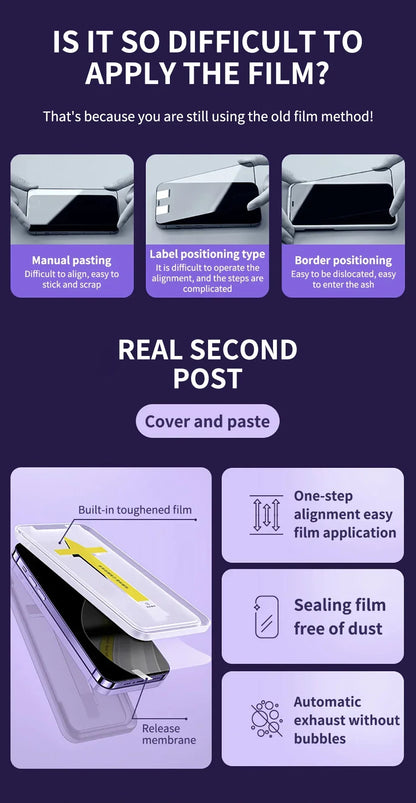 2Pcs 8K High End Tempered Glass For iPhone 13 11 12 14 Pro Max Mini 15 Plus XR XS MAX Easy Installation Privacy Screen Protector