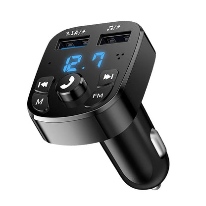 Car Hands-free Bluetooth-compaitable 5.0 FM Transmitter Car Kit MP3 Modulator Player Handsfree Audio Receiver 2 USB Fast Charger