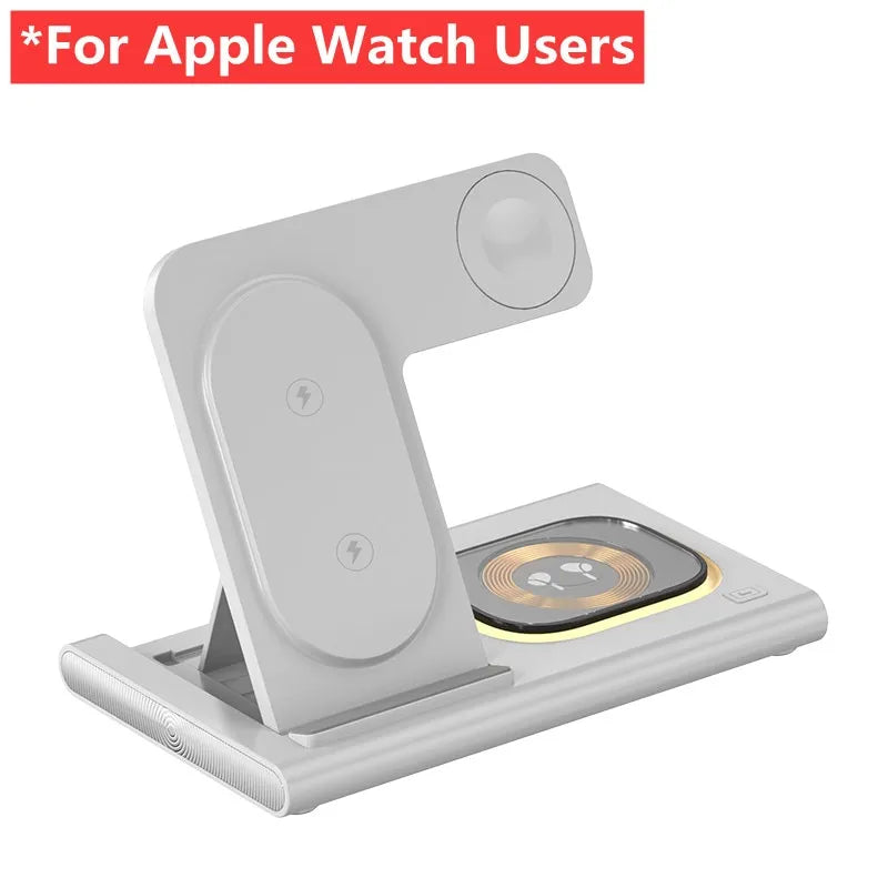 3 in 1 Wireless Charger Stand Pad For iPhone 15 14 13 12 Samsung S23 S22 Galaxy Watch 5 4 Active Buds Fast Charging Dock Station For Apple Watch 2