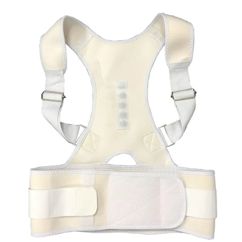 Magnetic therapy posture corrector brace supporter shoulder back support belt menwomen braces and support belt shoulder posture WHITE