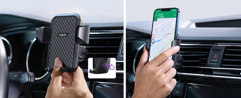 Tollefe Universal Car Phone Holder Military-Grade Protection Big Phone And Thick Cases Friendly Hands Free Air Vent Car Mount