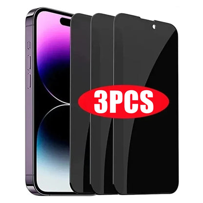 3-5Pcs 8K Privacy Screen Protectors For iPhone 13 11 12 14 Pro Max Mini Anti-spy Protective Glass For iPhone 15 Plus XR X XS MAX 3Pcs Privacy Glass