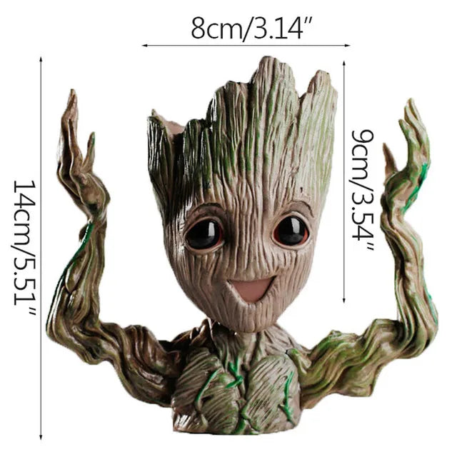 disney Marvel Avengers Groot Mini figure Pen Holder Flower Pot Anime Toys Action Figure Sitting Groot Christmas Kids Toys Gifts F 1PC