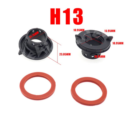 2Pcs Black Car LED Headlight Bulb Adapter Holder Base Sockets Retainer for H1 H3 H4 H7 H11 H13 9004 9005 9006 9007 H13