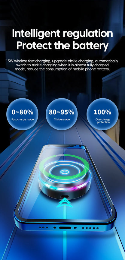 Essager RGB Magnetic Car Phone Holder Qi 15W Wireless Charger Car For iPhone 14 13 Pro Max Samsung Phone Holder Stand