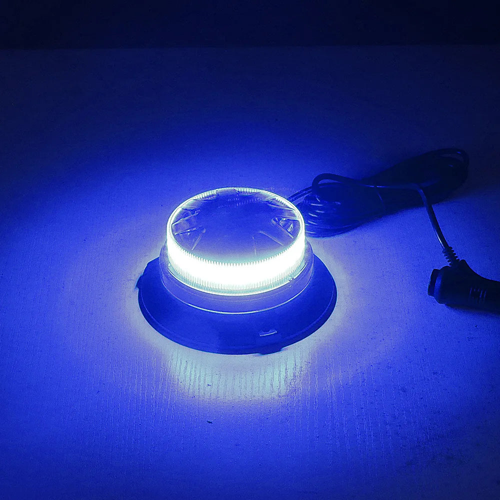 Magnetic Base LED Blue Emergency Strobe Light Car Police Roof Flashing Hazard Warning Light 12V/24V Vehicle Safety Beacon Lamp