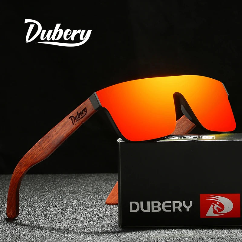 DUBERY® Natural Wooden Sunglasses Men Polarized Fashion Sun Glasses Original Wood Oculos De Sol Masculino 219