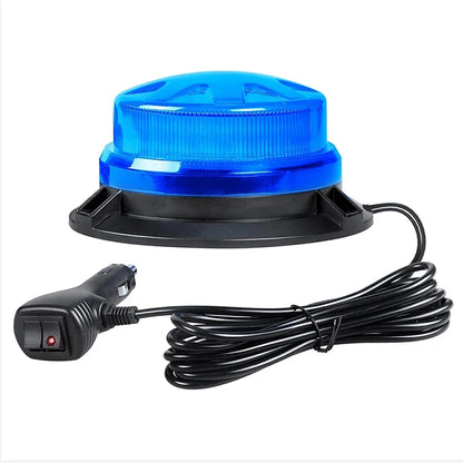 Magnetic Base LED Blue Emergency Strobe Light Car Police Roof Flashing Hazard Warning Light 12V/24V Vehicle Safety Beacon Lamp Blue