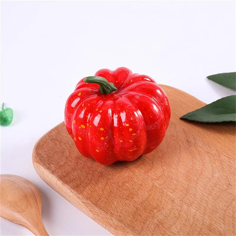 Mini Artificial Halloween Pumpkin Decor Simulation Vegetable DIY Craft Halloween Home Party Decoration Props Farmhouse Harvest Red