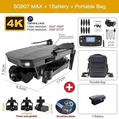 ZLL SG907 MAX GPS Drone Professional 4K HD ESC Camera 5G FPV WiFi With 3-Axis Gimbal Flight 25 Minutes Brushless RC Quadcopter SG907 MAX 1B Bag CHINA