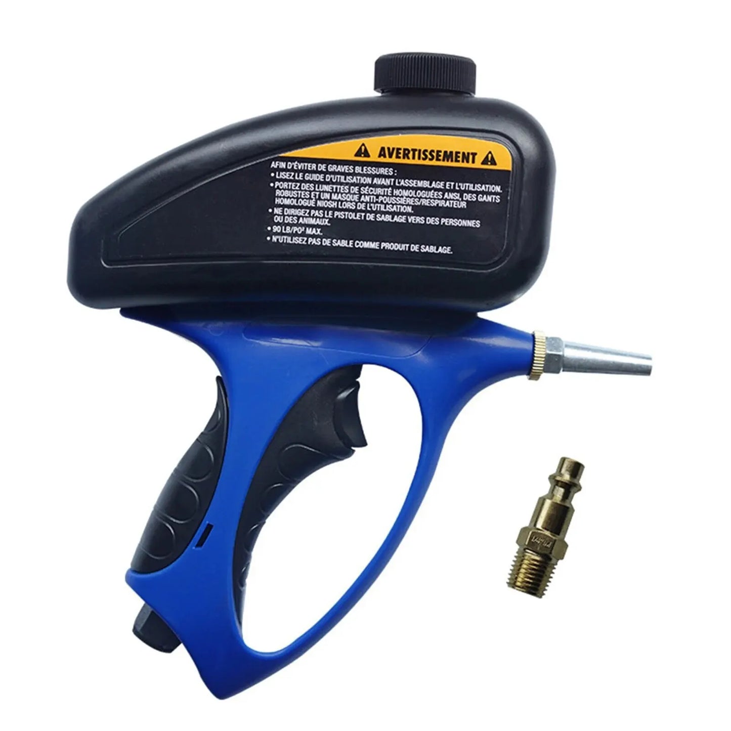 1Pcs Adjustable Sandblasting Gun 90psi Portable Sand Blaster Sand Blasting Machine Gravity Small Handheld Pneumatic Blasting Gun Blue