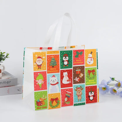 Merry Christmas Gift Bags Non-woven Santa Claus Snowman Handbag Xmas Holiday Party Supplies 2024 New Year Candy Gift Packaging 8