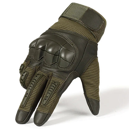 Touchscreen PU Leather Motorcycle Gloves Green