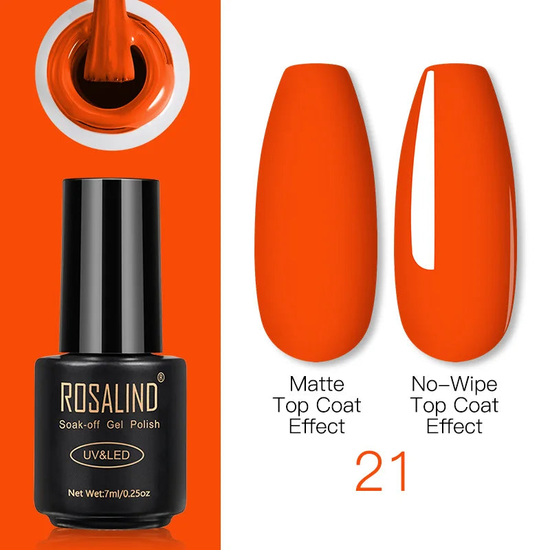 ROSALIND Gel Nail Polish Lamp All For Nails Art Manicure With Matt Base Top Coat Semi Permanant Gellak Nail Gel Polish Varnishes 21