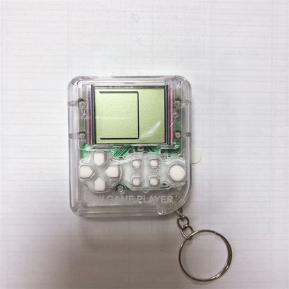 Pocket Mini Classic Game Machine Keychain Children's Handheld Retro Nostalgic Game Console With Keyring Video Game 26 Games Gift White