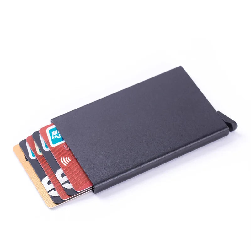 Anti-theft ID Credit Card Holder Simple Porte Carte Thin Aluminium Metal Wallets Pocket Case Bank Women Men Credit Card Box