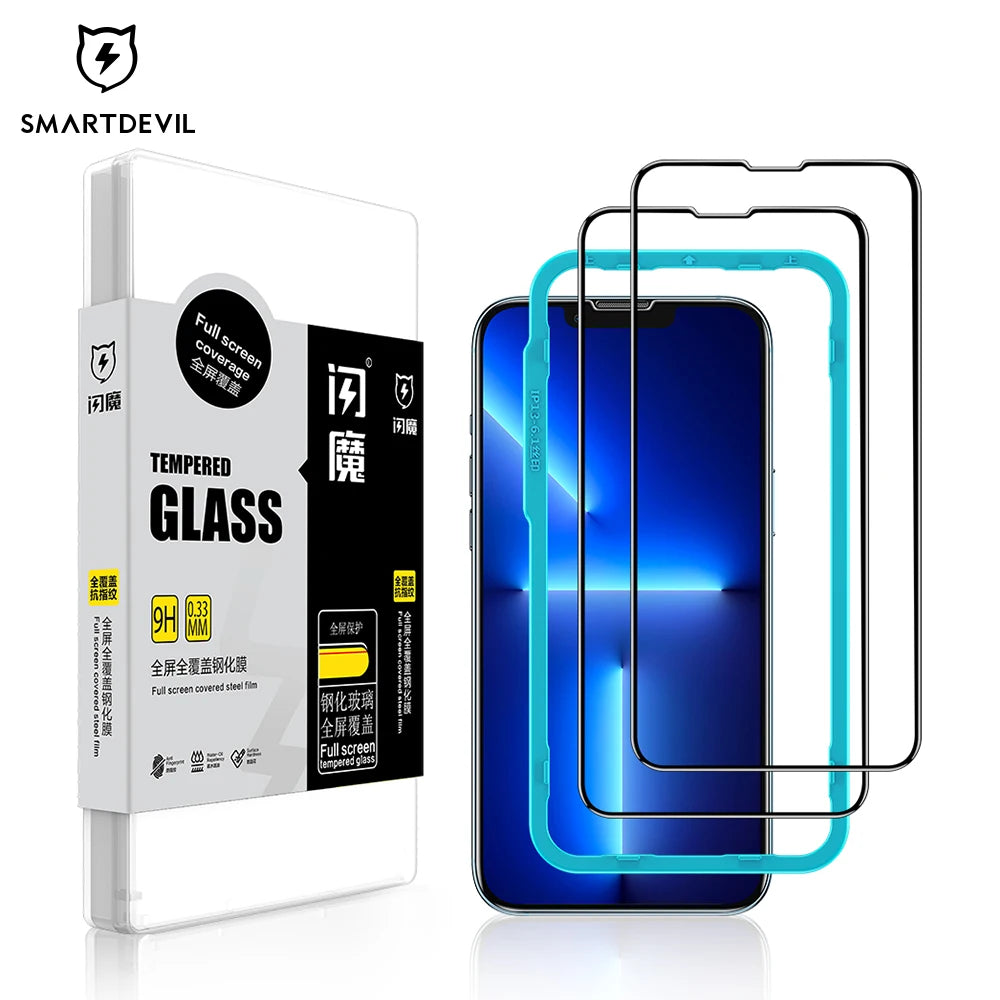 Screen Protector For iPhone 11 13 Pro Max 9H Tempered Glass Film for 12/12 mini/12 Pro Max XR Xs Max Clear Full Cover