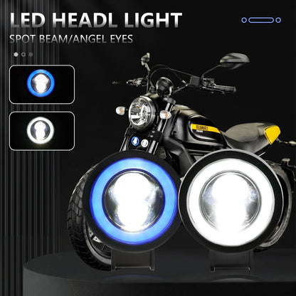 Nlpearl Car 3 Inch Round LED Work Light Spot Light Halo Angel Eye 12V 24V For Trucks ATV SUV Dirt Bike Motorcycles Healdight