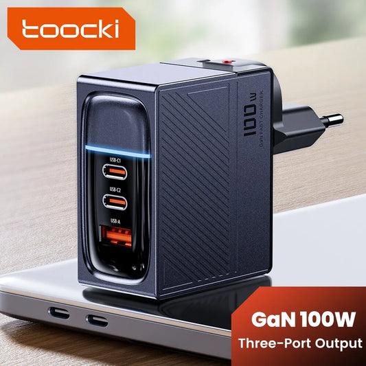 Toocki USB GaN Charger 100W Quick Charger PD Fast Charging Chargers For iPhone 14 13 12 11 Pro Max QC3.0 Type C Charger Adapter