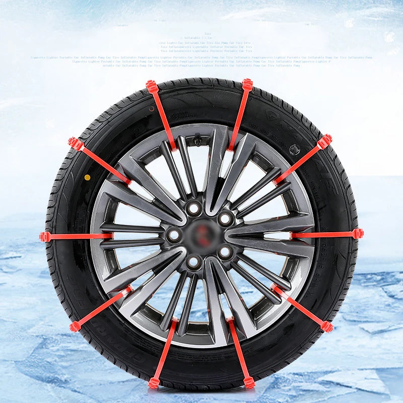 10Pcs Anti Skid Snow Chains Car Winter Tire Wheels Chains Winter Outdoor Snow Tire Emergency Double Grooves Anti-Skid Chains