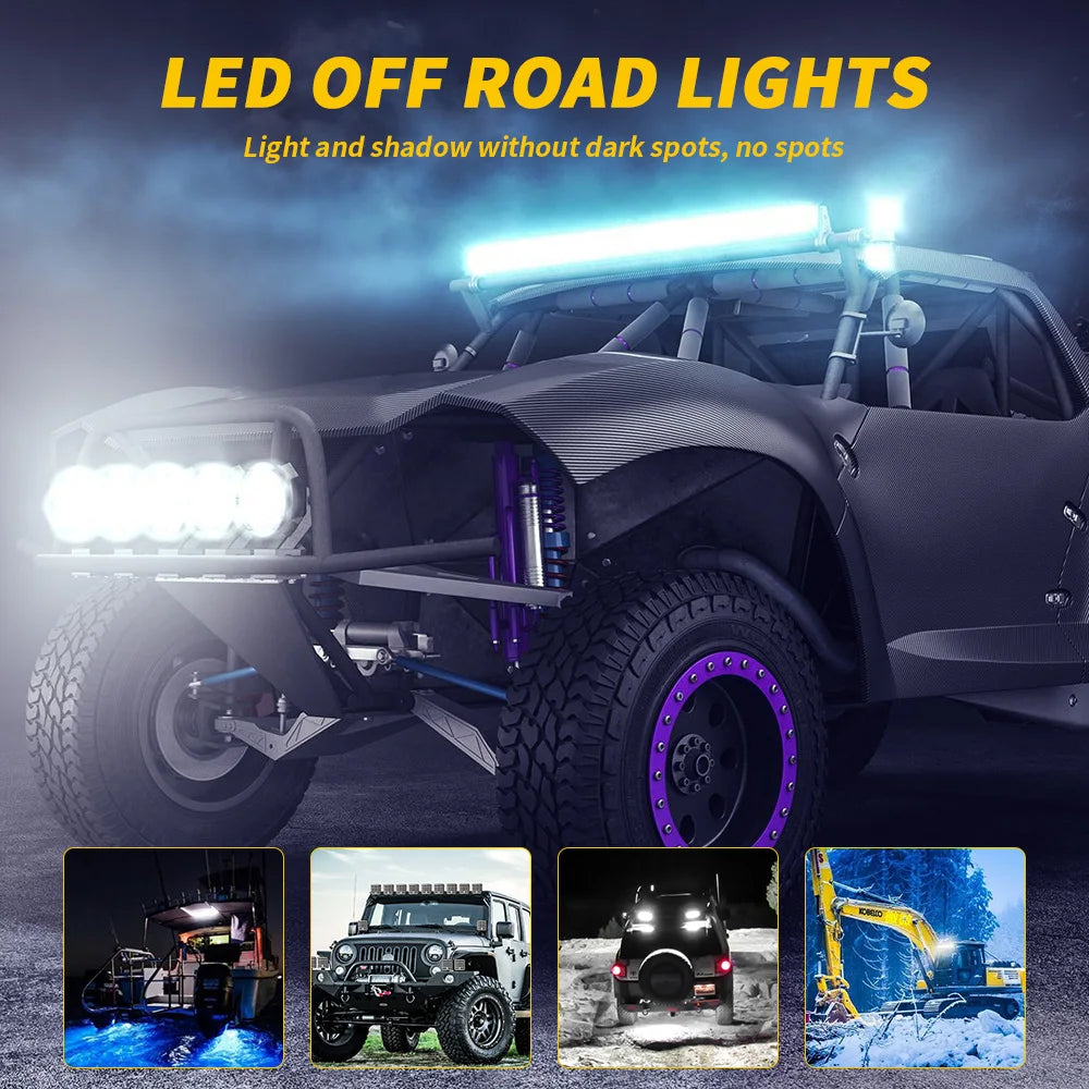 Work Light LED Running Lights Bar Offroad 4X4 Spotlight 12V 24V For Jeep Truck Car Motorcycle Tractor SUV ATV LED Headlights