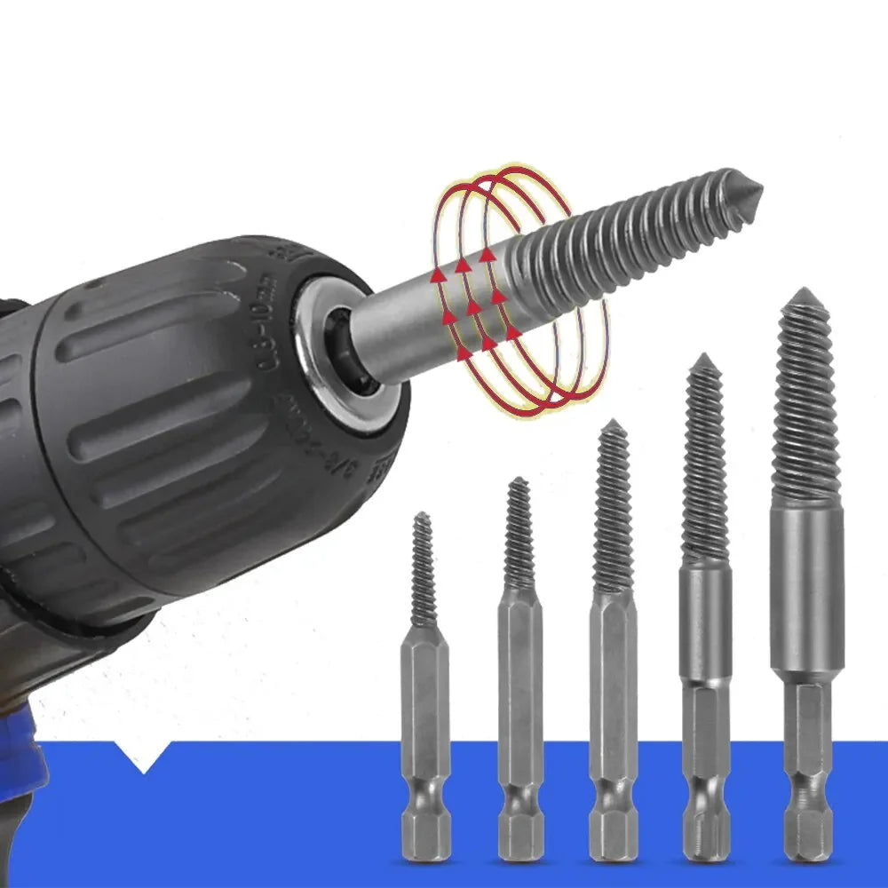 10pc Hexagonal Shank Broken Head Screw Extractor Screw Broken Head Screwdriver for Taking out Electric Drill Tool Set