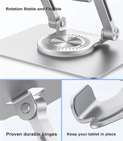 360 Tablet Desk Mobile Phone Holder Stand Adjustable Aluminum Alloy Desktop Lazy Bracket Foldable For iPhone iPad Laptop Samsung