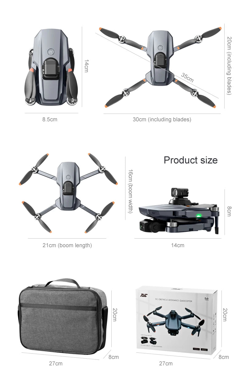 RG101 Pro GPS Drone 4K With 2-axis Gimbal HD Dual Camera 5G WIFI 360° Obstacle Avoidance Brushless Foldable Quadcopter Dron