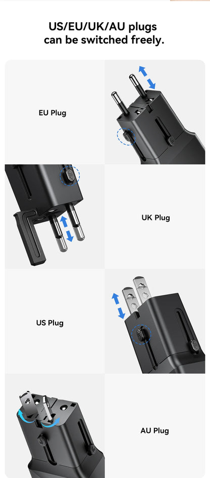 ASOMETECH 20W USB C Charger International Universal Travel Adapter Type C US EU UK AU Plug PD Fast Charger For iPhone Samsung