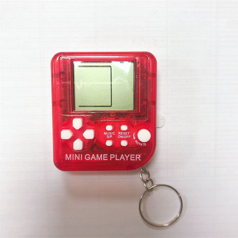 Pocket Mini Classic Game Machine Keychain Children's Handheld Retro Nostalgic Game Console With Keyring Video Game 26 Games Gift Red