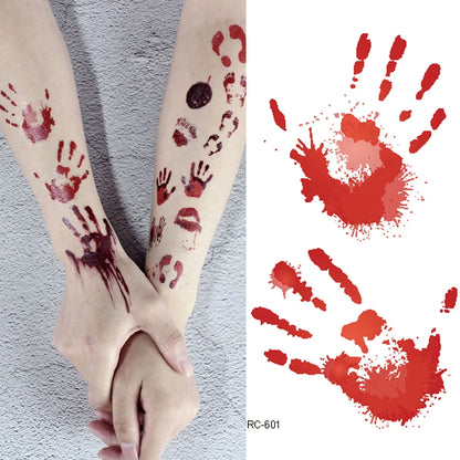 Halloween Waterproof Temporary Tattoos Paper For Men Women Boy Scar Wound Realistic Blood Injury Fash Tattoo Sticker RC-601