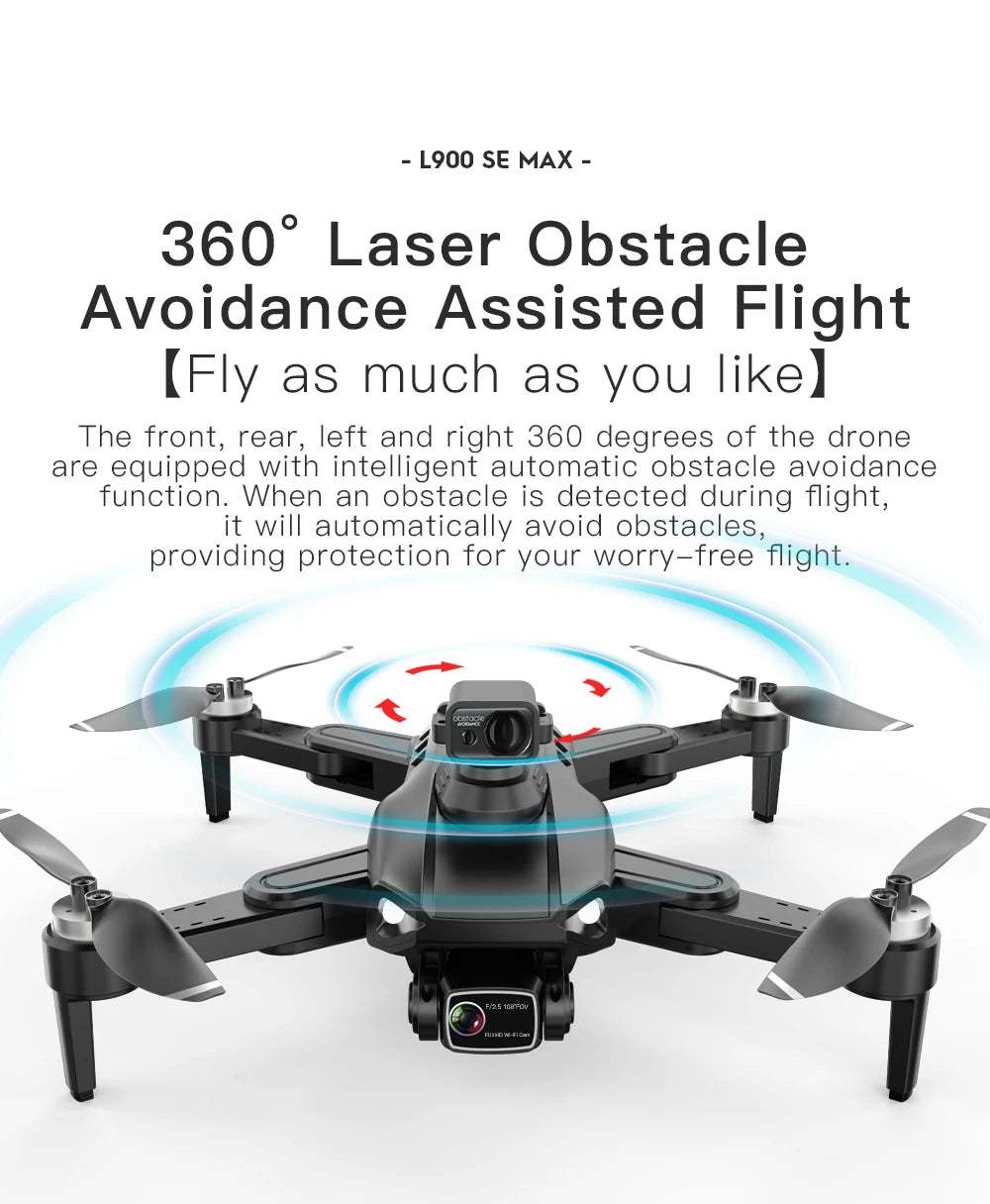 L900 Pro SE MAX GPS Drone 4K Professional Dual HD Camera 5G FPV 360° Obstacle Avoidance Brushless Motor Rc Quadcopter Dron Toys