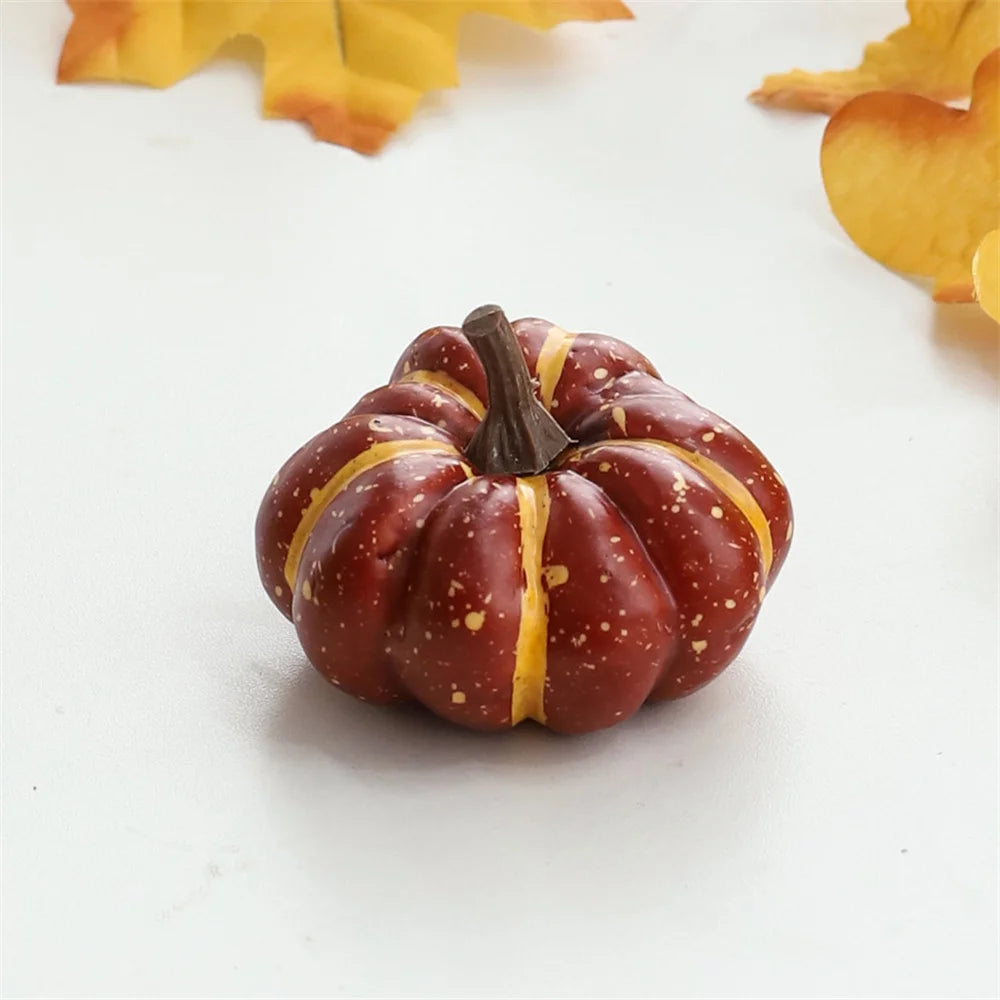 Mini Artificial Halloween Pumpkin Decor Simulation Vegetable DIY Craft Halloween Home Party Decoration Props Farmhouse Harvest Brown