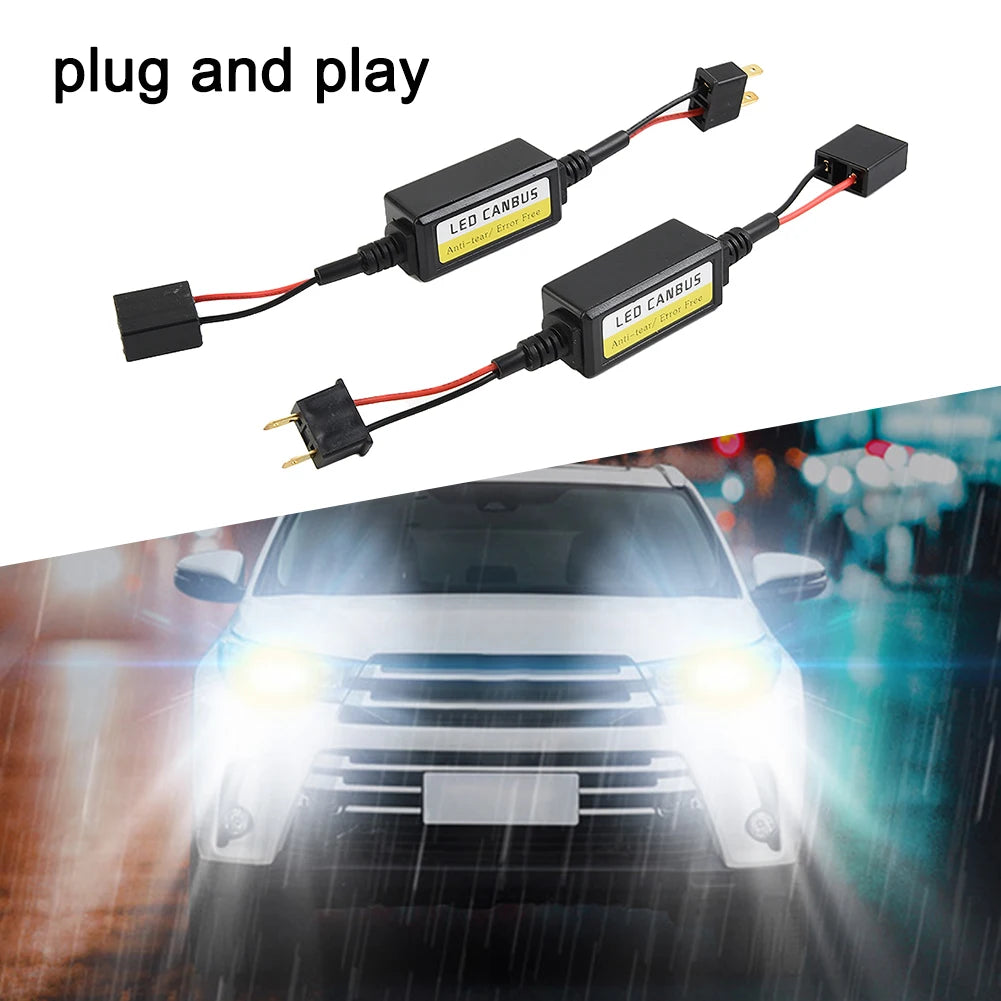 High Quality New Style Practical To Use Brand New Car Spare Parts Decoders Car H7 2pcs/set Black DC 9V-16V LED Canbus Fog Light